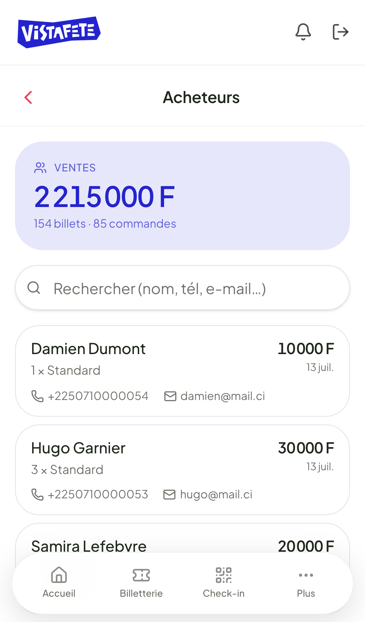 Tous tes acheteurs